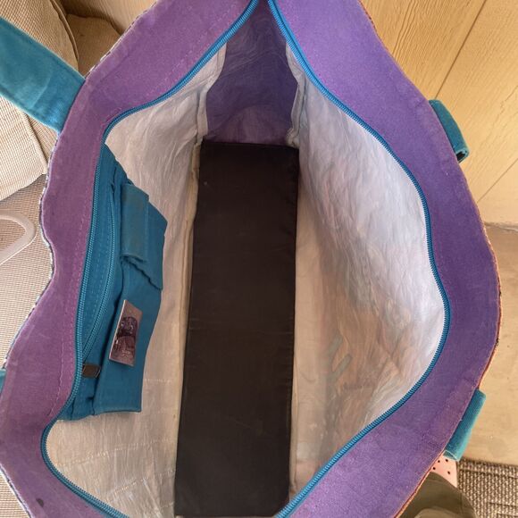 Vtg Laurel Burch Colorful Horses Mares EXTRA LARGE Shoulder Tote Beach Bag - Picture 13 of 16